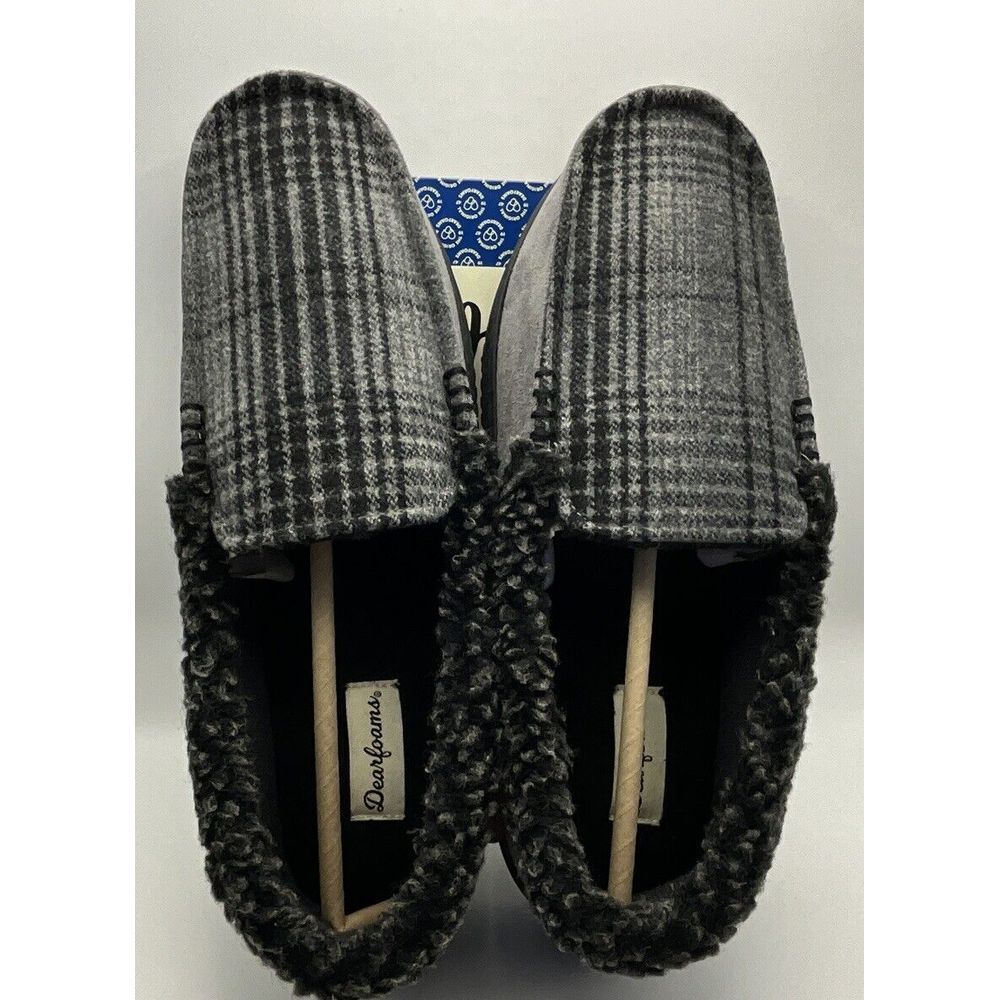 Dearfoams Alexander Microsuede Men's Moccasin Slippers New Sz 9-10 W/Memory Foam